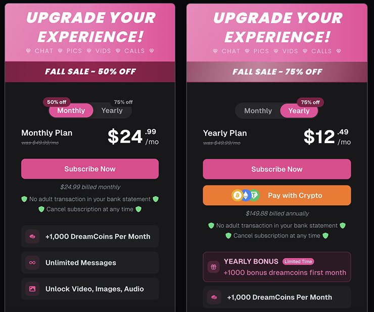 Ourdream.ai character options